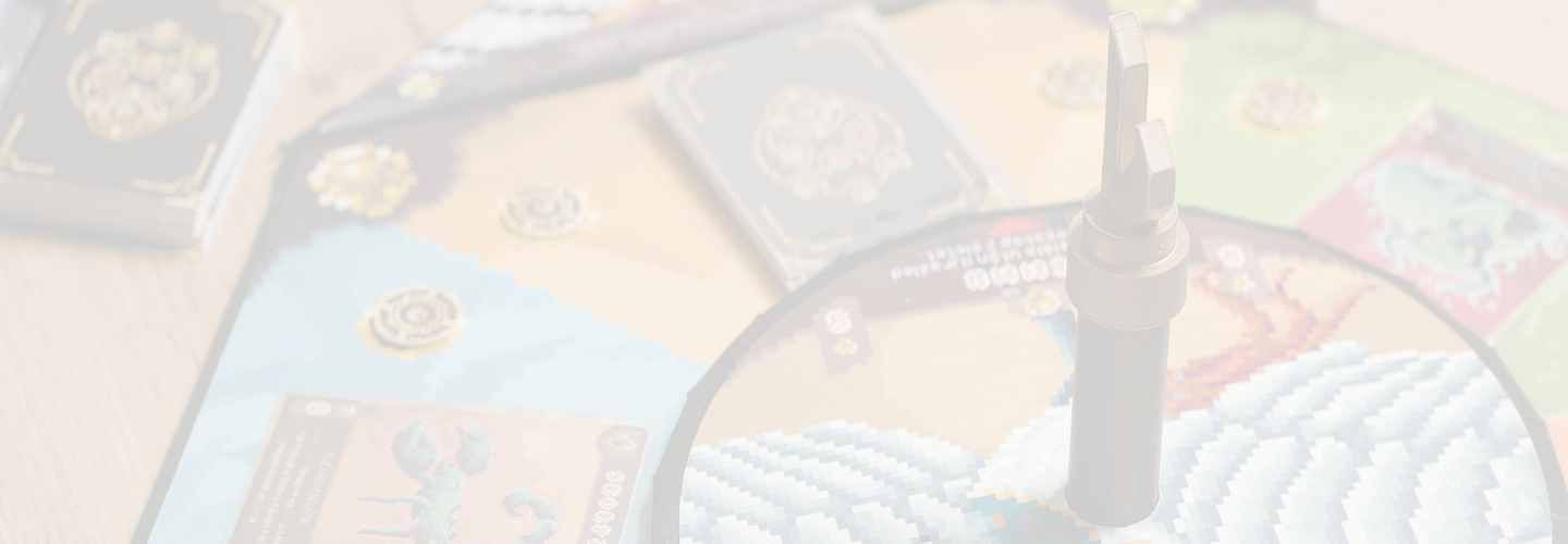 Vindictive mythology card game hero banner with mystical background